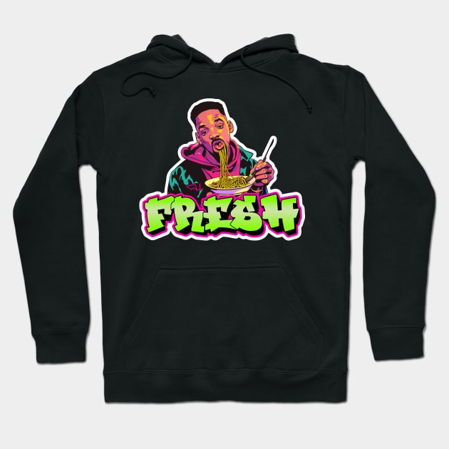 Will Smith Spaghetti AI Meme Fresh Hoodie by Riot! Sticker Co.